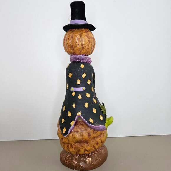 CJF Design Pumpkin Man Figure Halloween Folk Art Whimsical 12.5" Primitive Decor - Picture 4 of 8